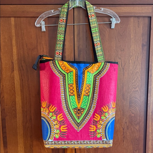 Handbags - Colorful Dashiki Print Tote Bag